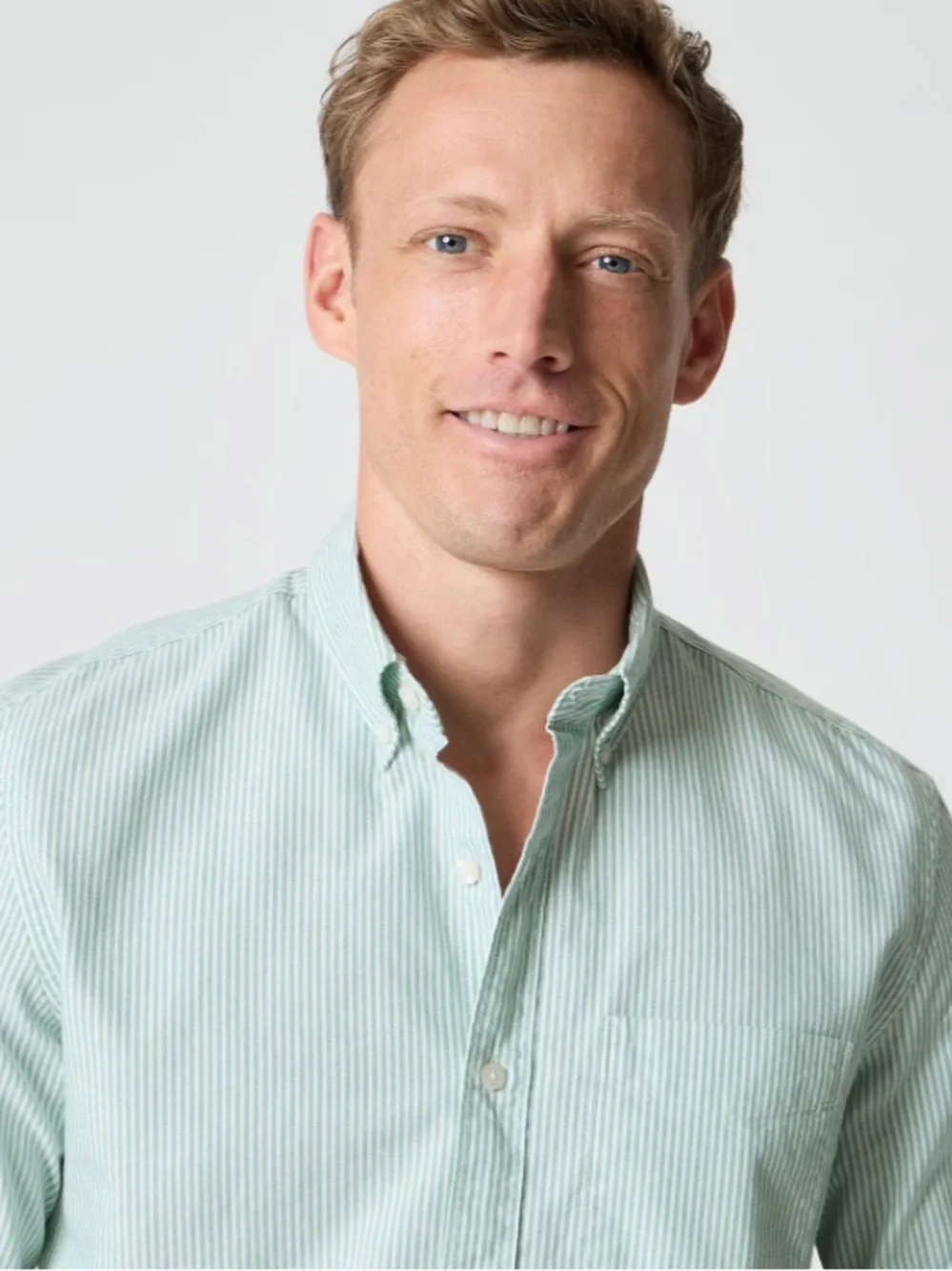 J crew green white Classic-fit Everyday oxford shirt